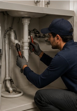 Especialista realizando trabajo de gasfitería